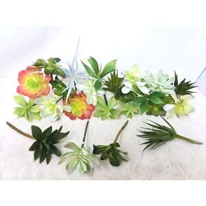 Succulents LOT Artificial Flowers-Brand‎ New- Aquarium-Decor Fish Tank